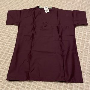 Eggplant unisex reversible scrub top